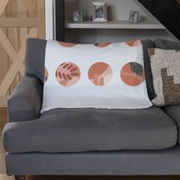 Benjamin Tate Design plant & textures in autumn style Designer Blanket in Natural - Size: 120 cm x 150 cm - thumbnail 2