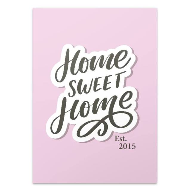 iWantoneofthose Personalised Home Sweet Home Pink Artprint - Size: A2