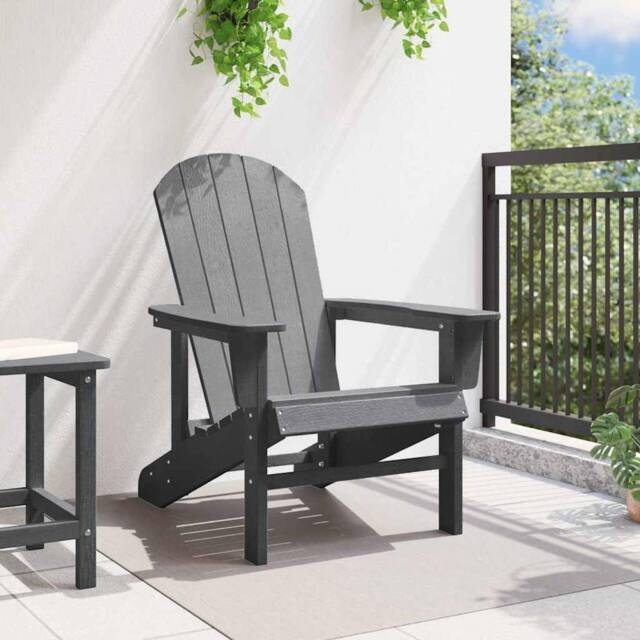 Berkfield Home Traditional Adirondack Chair Light Grey 74x82x91 cm HDPE - Size: 74 x 82 x 91 cm - image 1