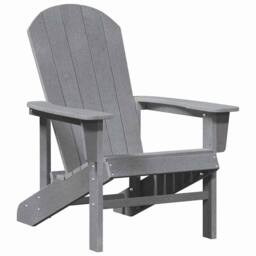 Berkfield Home Traditional Adirondack Chair Light Grey 74x82x91 cm HDPE - Size: 74 x 82 x 91 cm - thumbnail 3