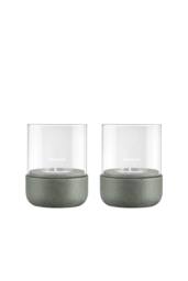 Blomus Set of 2 CALMA Lantern Size XS - Agave Green in Dark Green - thumbnail 2