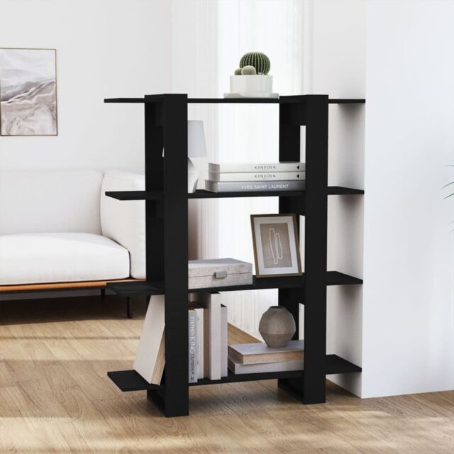 Berkfield Home Book Cabinet/Room Divider Black 100x30x123.5 cm - image 1