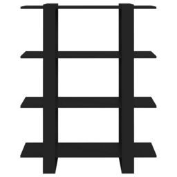 Berkfield Home Book Cabinet/Room Divider Black 100x30x123.5 cm - thumbnail 3