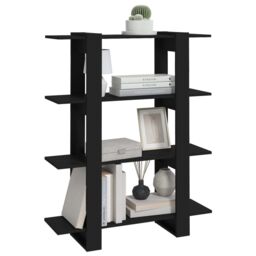 Berkfield Home Book Cabinet/Room Divider Black 100x30x123.5 cm - thumbnail 5