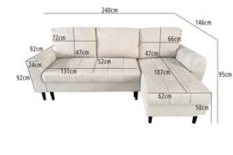 DS Living Sienna 3 Seater Left Hand Facing Storage Sofa Bed in Grey - thumbnail 9