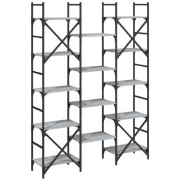 Berkfield Home Decorative Bookshelf Grey Sonoma 127.5x28.5x172.5 cm Engineered Wood - thumbnail 7