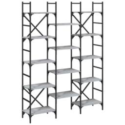 Berkfield Home Decorative Bookshelf Grey Sonoma 127.5x28.5x172.5 cm Engineered Wood - thumbnail 3
