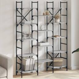 Berkfield Home Decorative Bookshelf Grey Sonoma 127.5x28.5x172.5 cm Engineered Wood - thumbnail 2