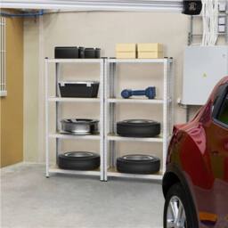 KORVIXA Garage Storage Shelves 4-Tier in Silver - Size: 0.6m2 - thumbnail 3