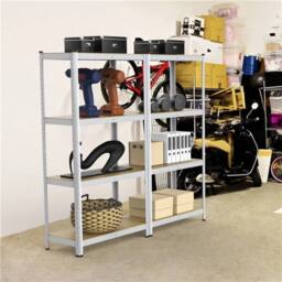 KORVIXA Garage Storage Shelves 4-Tier in Silver - Size: 0.6m2 - thumbnail 4