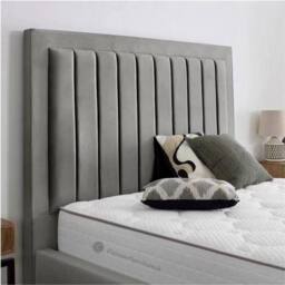 "Interior Emporium Ltd Plush Velvet Ottoman Bed Frame with GAS lift Storage (Double 4'6"", Grey) in Grey - Size: Double" - thumbnail 3