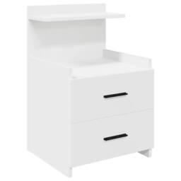 Berkfield Home Bedside Cabinets 2 pcs with 2 Drawers White 40x36.5x62 cm - thumbnail 6