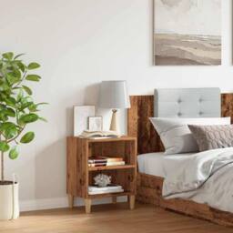 Berkfield Home Classic Bedside Cabinet Old Wood 40x30x50 cm Engineered Wood in Brown - Size: 40 x 30 x 50 cm - thumbnail 1