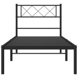 Berkfield Home Metal Bed Frame with Headboard Black 90x190 cm Single - thumbnail 4