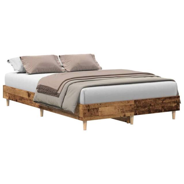 Berkfield Home Bed Frame No Mattress Old Wood 120x190 cm Small Double Engineered Wood in Brown - image 1