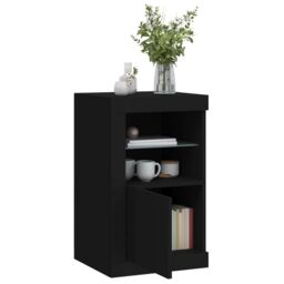 Berkfield Home Side Cabinets with LED Lights 2 pcs Black Engineered Wood - thumbnail 4