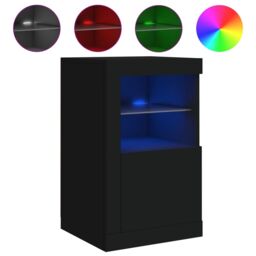 Berkfield Home Side Cabinets with LED Lights 2 pcs Black Engineered Wood - thumbnail 5