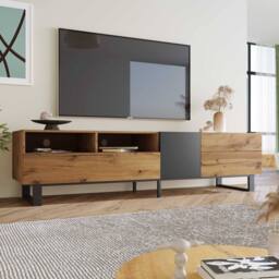 STILVORA TV Stand 180 cm with Drawers & Storage in Natural - thumbnail 5