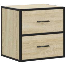 Berkfield Home Durable Wall-mounted Bedside Cabinet Sonoma Oak 40x31x39.5 cm in Light Tan - thumbnail 3