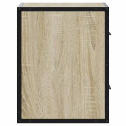 Berkfield Home Durable Wall-mounted Bedside Cabinet Sonoma Oak 40x31x39.5 cm in Light Tan - thumbnail 6