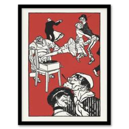 Artery8 Apachentanze Gramophone Dancers Moriz Jung Framed Wall Art Print in Red - Size: A4 - thumbnail 1