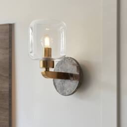 Netlighting Travi Wall Lamp Brown Vintage Brass & Glass E14 - thumbnail 4