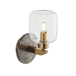 Netlighting Travi Wall Lamp Brown Vintage Brass & Glass E14 - thumbnail 1