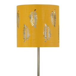 First Choice Lighting Set of 2 Antique Brass Stick Table Lamps with Ochre Fern Shades in Bronze - thumbnail 5