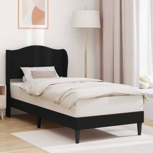 Berkfield Home Bed Frame with Headboard Black 90 x 190 cm Faux Leather - image 1