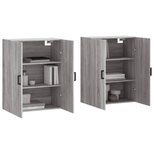 Berkfield Home Wall Mounted Cabinets 2 pcs Grey Sonoma 69.5x34x90 cm - image 1
