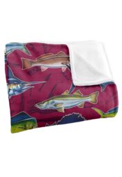 JQ Licensing Saltfish Fishing Pattern Silky Touch Super Soft Throw Blanket 152 X 127 cm in White - thumbnail 3