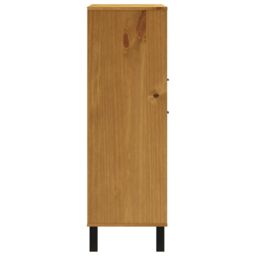 Berkfield Home Highboard with Glass Door FLAM 92x40x122.5 cm Solid Wood Pine in Brown - thumbnail 6