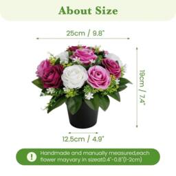 SPETLEK 2 Pack Artificial Grave Flowers Silk Cemetery Floral Purple - Size: 0.6m2 - thumbnail 2
