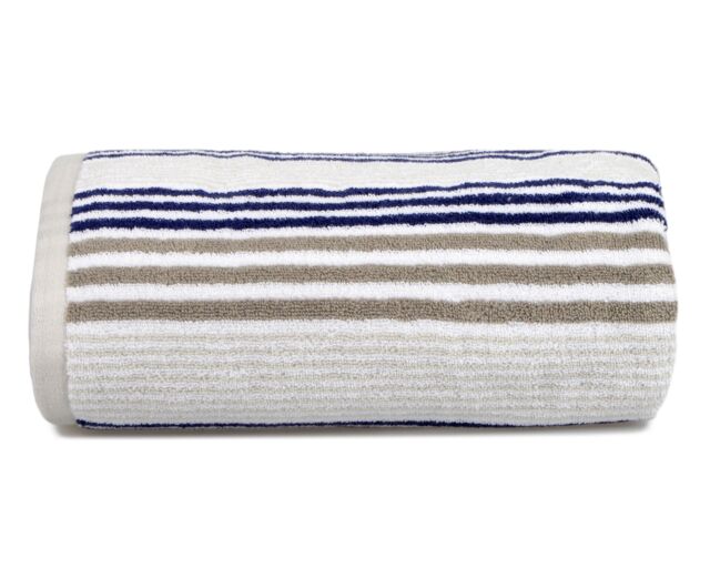 Allure Bath Fashions Merlin Striped Bath Towel - 100% Cotton in Navy - image 1