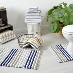 Allure Bath Fashions Merlin Striped Bath Towel - 100% Cotton in Navy - thumbnail 2
