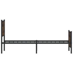 Berkfield Home Metal Bed Frame without Mattress Smoked Oak 90x200 cm in Brown - thumbnail 6