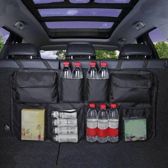 Kelvenix Car Boot Organiser with Hanging Pockets Large Storage Bag in Black - image 1