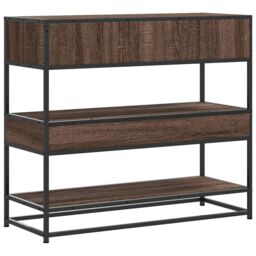 Berkfield Home Console Table Brown Oak 90x35x80 cm Engineered Wood - Size: 90 x 35 x 80 cm - thumbnail 7