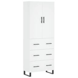 Berkfield Home Highboard White 69.5x34x180 cm Engineered Wood - thumbnail 2
