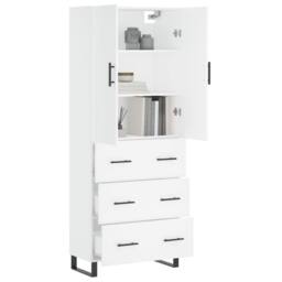 Berkfield Home Highboard White 69.5x34x180 cm Engineered Wood - thumbnail 3