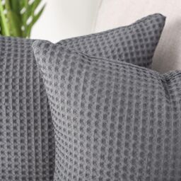 Allure Bath Fashions Hotel Waffle Cushion Covers Two Pack in Dark Grey - Size: 65 cm x 65 cm - thumbnail 2