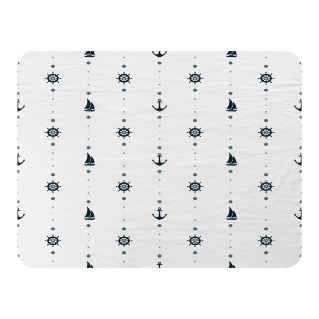 Benjamin Tate Design Anchor Wheel Sailboat Blanket in Natural - Size: 120 cm x 150 cm - image 1