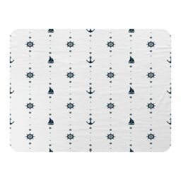Benjamin Tate Design Anchor Wheel Sailboat Blanket in Natural - Size: 120 cm x 150 cm - thumbnail 1