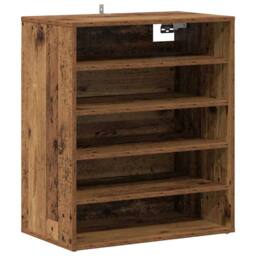 Berkfield Home Shoe Cabinet Old Wood 60x35x70 cm Engineered Wood in Brown - Size: 60 x 35 x 70 cm - thumbnail 8