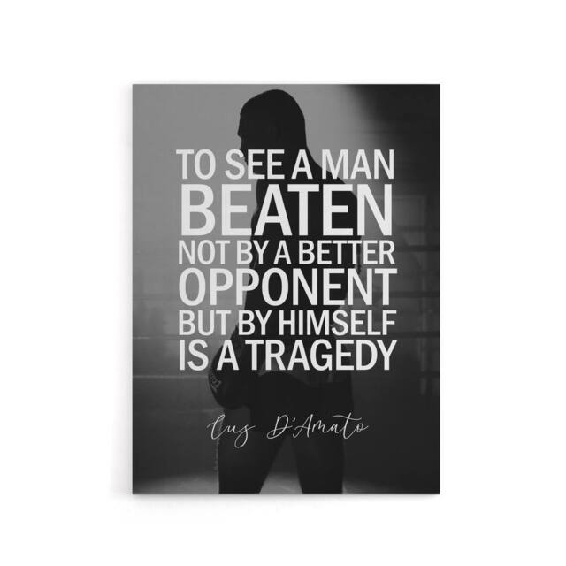 "Artery8 Sport Quote Boxing Manager Cus D'Amato Canvas Wall Art Print in Grey - Size: W18"" x H24""" - image 1