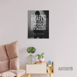 "Artery8 Sport Quote Boxing Manager Cus D'Amato Canvas Wall Art Print in Grey - Size: W18"" x H24""" - thumbnail 3