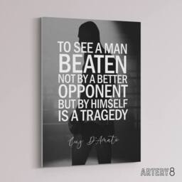 "Artery8 Sport Quote Boxing Manager Cus D'Amato Canvas Wall Art Print in Grey - Size: W18"" x H24""" - thumbnail 2