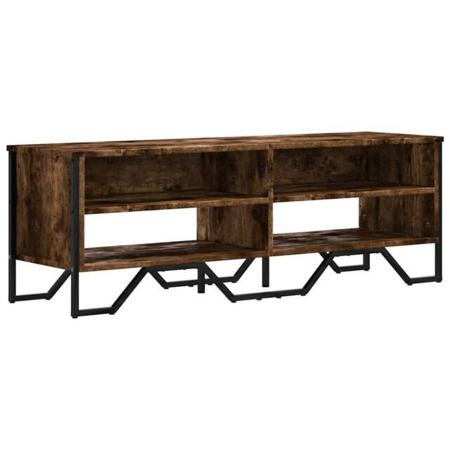 Berkfield Home TV Cabinet Smoked Oak 122x34x41 cm Engineered Wood in Brown - Size: 122 x 34 x 41 cm - image 1