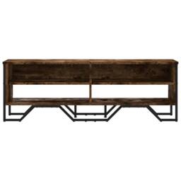 Berkfield Home TV Cabinet Smoked Oak 122x34x41 cm Engineered Wood in Brown - Size: 122 x 34 x 41 cm - thumbnail 4