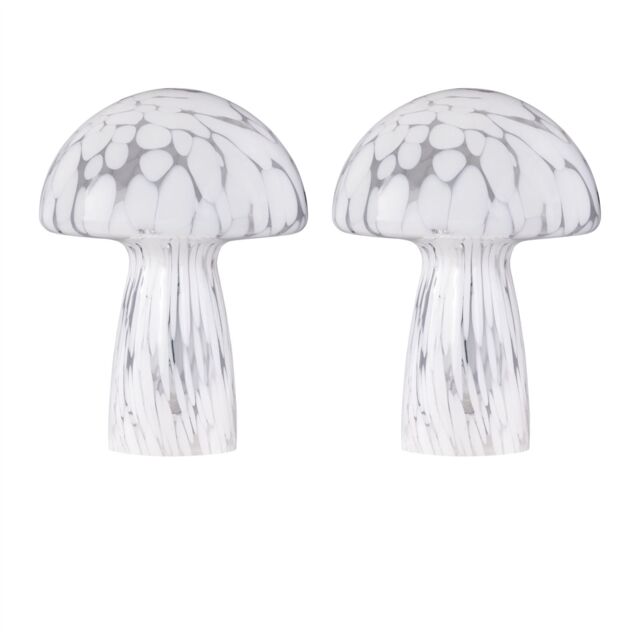 First Choice Lighting Set of 2 Confetti - White Glass Table Lamps - image 1